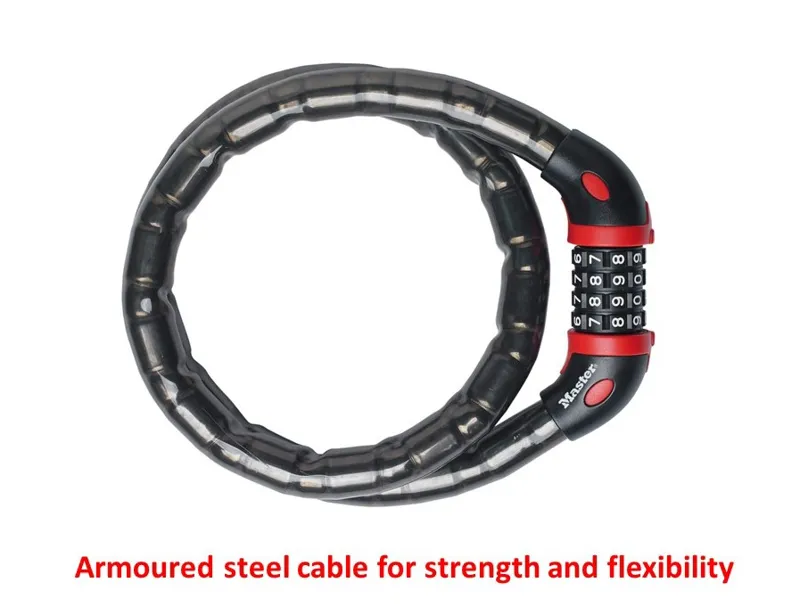 Master Lock Armoured Cable Combination Lock 18mm X 1m 8226 Black